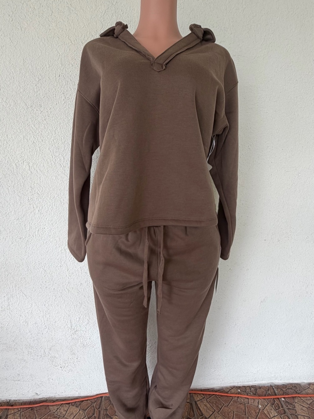 Women's Brown Hoodie & Jogger Set - Relaxed Casual Loungewear